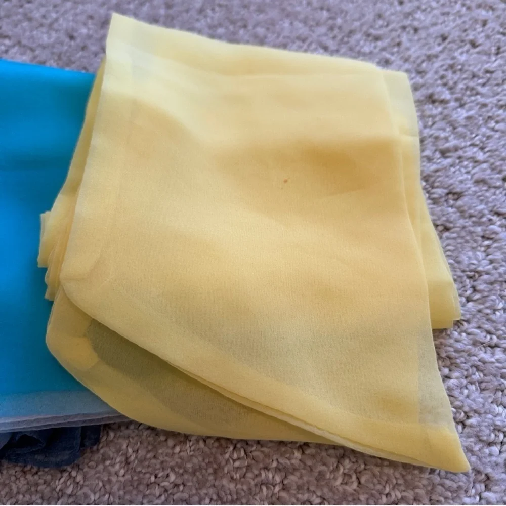 Solid Color Vintage Scarves Scarf Yellow Orange Purple Cream Black Blue Lot 8x